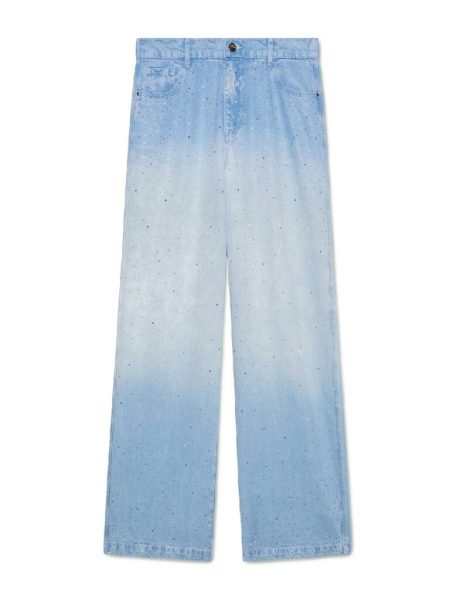Blue Revolution: il jeans diventa manifesto di stile 14 Gamba larga con strass applicati Luisa Viola E139