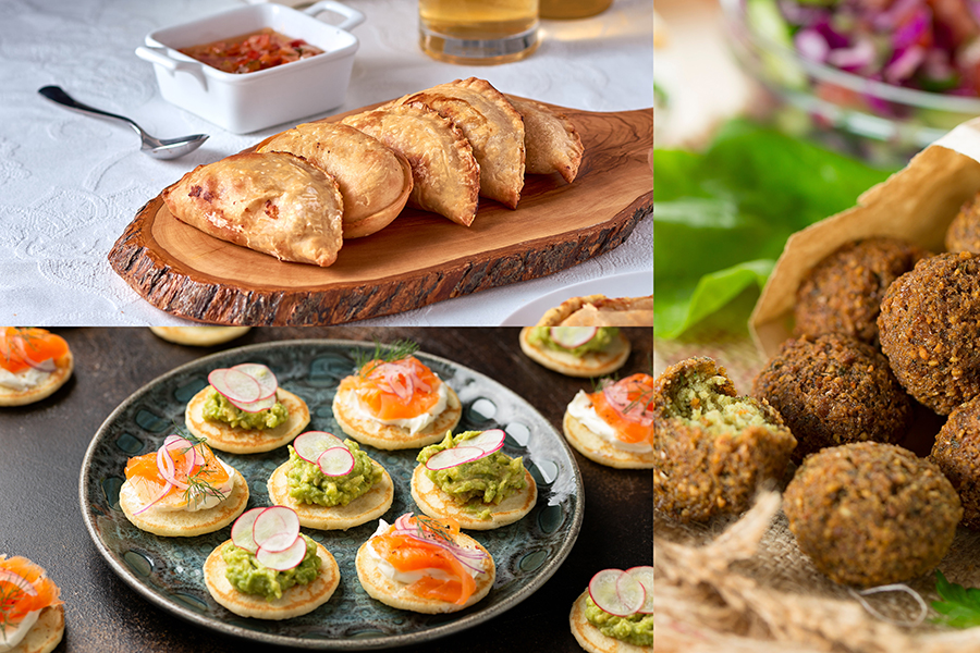 Empanadas, falafel e blinis: il trio chic per i tuoi aperitivi primaverili